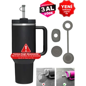Quencher ve Yeni Nesil Pipetli Termos Uyumlu 3 Parça 1 Set Sızdırmaz Koruyucu Aksesuar Silikon Set
