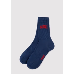 Mavi Logo Baskılı Lacivert Soket Çorap 0911160-34961