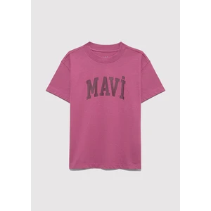 Mavi Logo Baskılı Pembe Tişört 7610385-70651