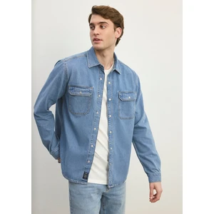 Parker Casual Indigo Mavisi Jean Gömlek 021521-86621