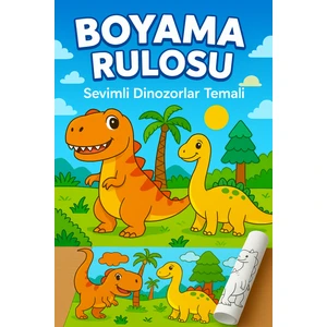 Haydi Dekor Sevimli Dinozorları Boyuyorum Öğreniyorum Eğleniyorum Boyama Rulosu