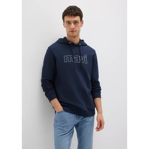 Mavi Logo Baskılı Kapüşonlu Lacivert Sweatshirt 065606-28417