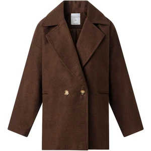 Kadın Acı Kahve Mevsimlik Kısa Kaşe Kaban