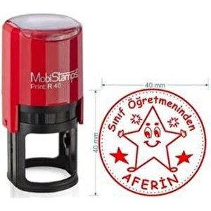 Kırmızı Öğretmen Kaşesi 40 mm 1 Adet Sınıf Öğretmenine Özel