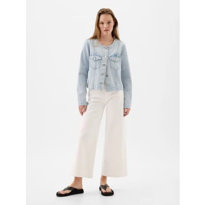Kadın Açık Mavi Denim Ceket Washwell ile