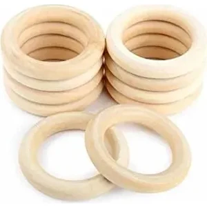  ahşap amigurumi diş kaşıyıcı halka 70 mm 10 adet