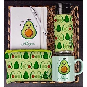 Kişiye Özel Hediye Kutusu Defter Kalem Matara Renkli Kupa Bardak ve Kalemlik