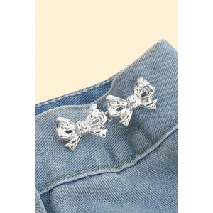 Pantolon Beli Daraltma Aparatı, Broş, Kurdele Kemer, Fiyonk Kemer , Gümüş Renk, Fiyonk Bel Daraltma Çıtçıtı, Dayanıklı Demir Çıtçıt, Kot Pantolon Daraltma Aparatı, Kadın