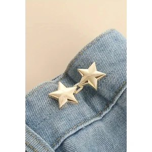 Pantolon Beli Daraltma Aparatı, Broş, Yıldız Kemer , Gold Renk Yıldız Bel Daraltma Çıtçıtı, Dayanıklı Demir Çıtçıt, Kot Pantolon Daraltma Aparatı, Kadın