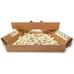  cilalı ahşap okey takımı büyük boy kemik taş