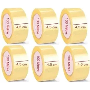  6 adet kopmayan koli bandı 45mmx100 mt güçlü koli bandı akrilik koli bandı güçlü koli bandı