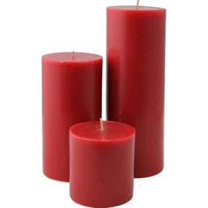 Silindir Mum 3'lü Kokulu Büyük Mum Dekoratif Mum Seti