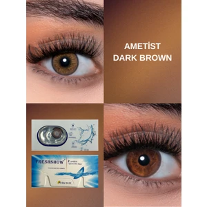 FRESHSHOW Luxury Ametist Dark Brown / Hareli Renkli Kahve Göz Kirpik Lens / Yıllık 1 Adet