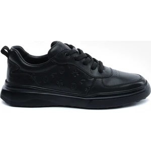 Erkek Siyah Hakiki Deri Sneaker Ayakkabı 5Y1SA17740