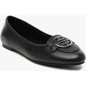 Kadın Siyah Hakiki Deri Babet 5Y2UA59221