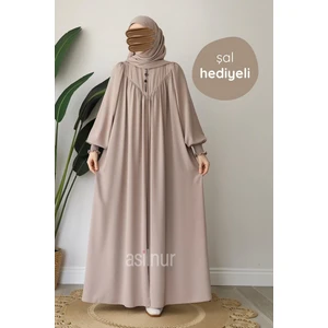 Asilnur Moda Elif Ferace Şal Hediyeli Takım Taş