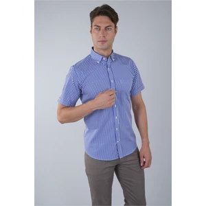 Regular Fit Tek Cep Lacivert Pamuk Erkek Gömlek GMCZG250092_E39