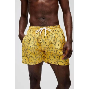 Bad Bear Cepli Desenli Sarı Erkek Şort Mayo