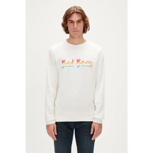 Bad Bear Manuscript Crewneck Erkek Beyaz Sweatshirt 23.02.12.016-C04