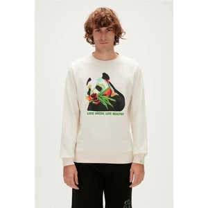 Bad Bear Re-Bamboo Crewneck Erkek Beyaz Sweatshirt 23.02.12.031-C108