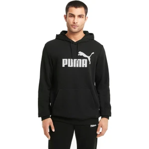 Essential Big Logo Erkek Siyah Kapüşonlu Sweatshirt