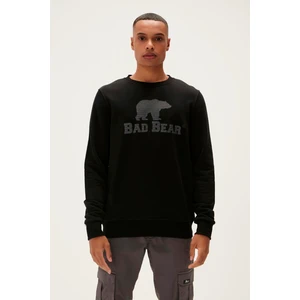 Bad Bear Logo Crewneck Erkek Siyah Sweatshirt 22.02.12.007-C01