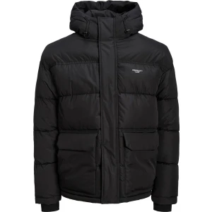 Jack & Jones Erkek Puffer Jacket Oversize Kapüşonlu Kapitone Mont