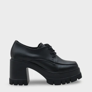 Capone Outfitters 1007 Yuvarlak Burunlu Bağcıklı Orta Topuklu Kadın Loafer