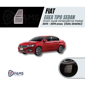 Fiat Egea Uyumlu  Özel Desenli Krom Ayak Dinlendirme Pedalı Ayak Dayama Pedalı 2015-2019 Sedan