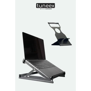 TUNEEX 2'Lİ OFİS SETİ - 5 KADEMELİ METAL NOTEBOOK LAPTOP YÜKSELTİCİ ALTLIK & TELEFON TABLET TUTUCU STAND