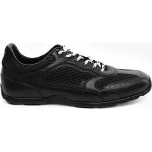 Erkek Siyah Hakiki Deri Sneaker Ayakkabı 5Y1SA18530