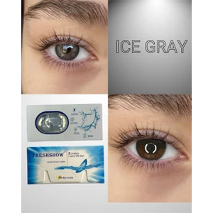 FRESHSHOW Luxury Ice Gray / Hareli Renkli Gri Göz Kirpik Lens / Yıllık 1 Adet