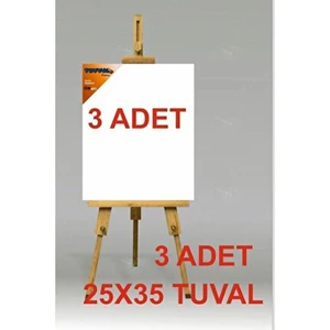 25X35 Tuval 3 Adet Sanat Çalışmaları İçin Beyaz Renkli Yüksek Kalite