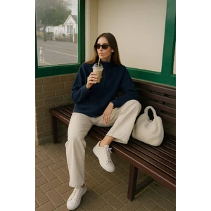 Kadın Fermuarlı Içi Polarlı Sweatshirt