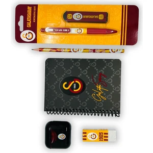 Galatasaray Lisanslı Kırtasiye Seti – Çıt Çıt Dosya, Telli Defter, Kurşun Kalem, Uçlu Kalem ve Uç, Silgi, Roket Silgi, Kalemtraş ve Islak Mendil – Gs Taraftar Öğrenci Okul Seti