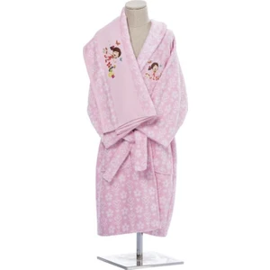 Niloya Heart Lisanslı Havlu Bornoz Set Pembe 3/4 Yaş