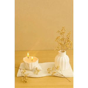 Beton Dekoratif Mumluk Set – Dalgalı Tasarım 10 x 8 (100 gr Toz Mum Hediye)