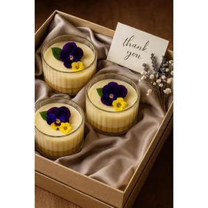 3’lü Yuvarlak Çizgili Cam Magnolia Sunum Kasesi – Tatlı, Kahvaltı, Meze ve Çerezlik