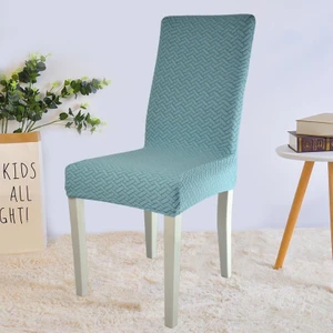 Tuğla Desen Likrali Jakarlı Kümaş Sandalye Örtüsü, Lastikli, Esnekli Sandalye Kılıfı 6 Adet