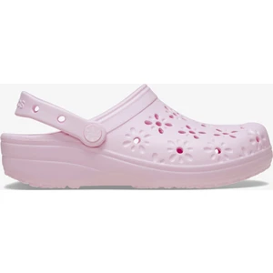 Classic Floral Cut Out Clog Kadın Pembe Terlik.6ZW