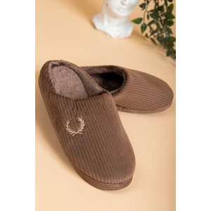 Kışlık  Erkek Visco Ortopedik Kaymaz Taban  Ses Yapmayan Damat ve Bohça Ev Terliği