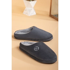 Kışlık  Erkek Visco Ortopedik Kaymaz Taban  Ses Yapmayan Damat ve Bohça Ev Terliği