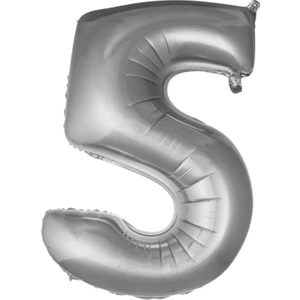 Folyo Balon 5 Rakamı Helyum Balon 36 cm Gümüş Renk - 5 Yaş Balonu - 5 Yaş Balon - 5 Rakam Balon