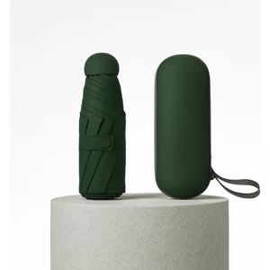 Mini Kapsül Şemsiye Özel Kılıflı, Su Geçirmez ve Taşınabilir Model 6 Telli ve Uv Korumalı Yağmur Şemsiyesis