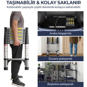 Paslanmaz Çelik Katlanır Merdiven 3.1 Metre