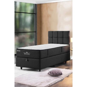Nova Yatak 80X180 Tek Kişilik - 25 cm Paket Yaylı Ortopedik, Orta Sert, Antrasit, Pamuklu Kumaş