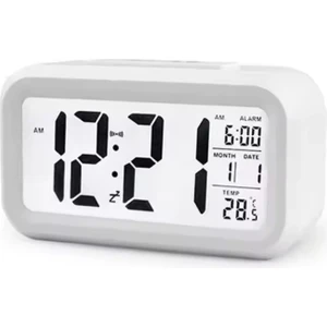 Dijital Masa Saati Fotoselli Alarmlı Işıklı Termometre Takvim Çalar Saat Akıllı Uyandırma