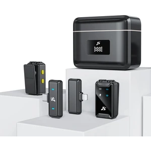 Kablosuz Ikili Yaka Yayın Mikrofonu | Profesyonel – Şarj Kutulu | Anc Gürültü Modu | Uzun Pil Ömrü