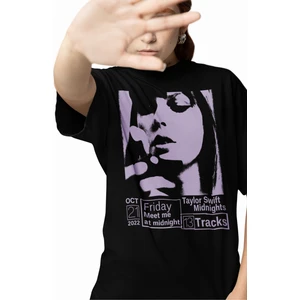 Fuddy Moda Taylor Swift Silüeti Baskılı T-Shirt Unisex Oversize Taylor Swift Midnights Yazılı Tshirt