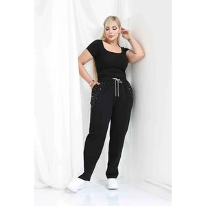 Yüksek Bel Taş Detaylı Eşofman